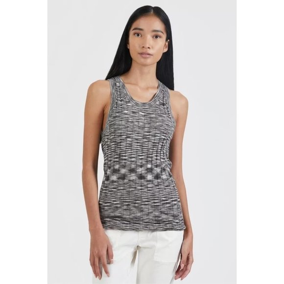 ATM ANTHONY THOMAS MELILLO Space-Dyed Ribbed Silk and Cotton-Blend Tank - NWT - Picture 1 of 4